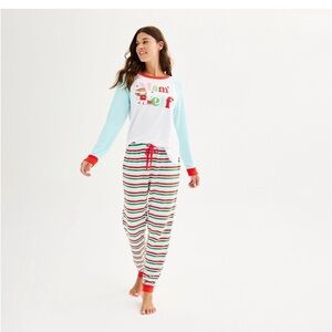 🆕Cuddl Duds  Holiday Mama Elf 2 Piece Pajama Set Size Tall Medium